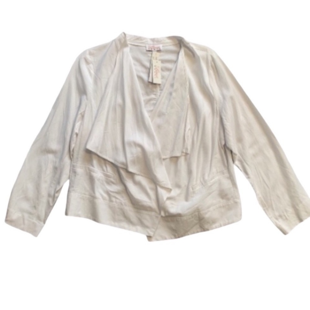Linea Donna White Blazer Size 2X NEW Linen Blend